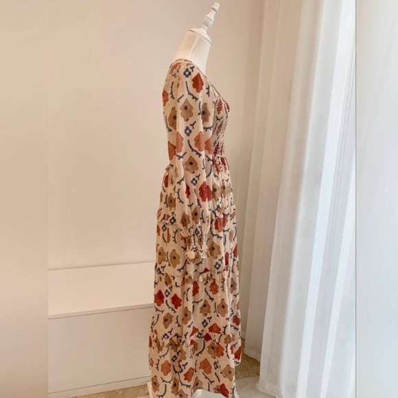 Christy Dawn Emerson Oak Leaf Floral Long Sleeve Dress Large Puff Sleeve - Picture 2 of 5